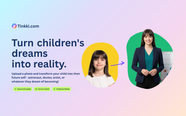 Tinkki Kids Dream Job Photo Generator welcome photo